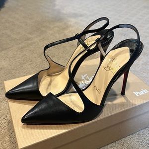 Christian Louboutin black sling back pump size 37